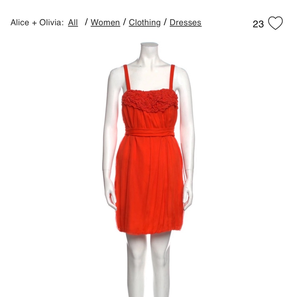 Alice + Olivia - Vintage 2000s Tangerine Silk Tie Bubble Hem Dress - Size XS